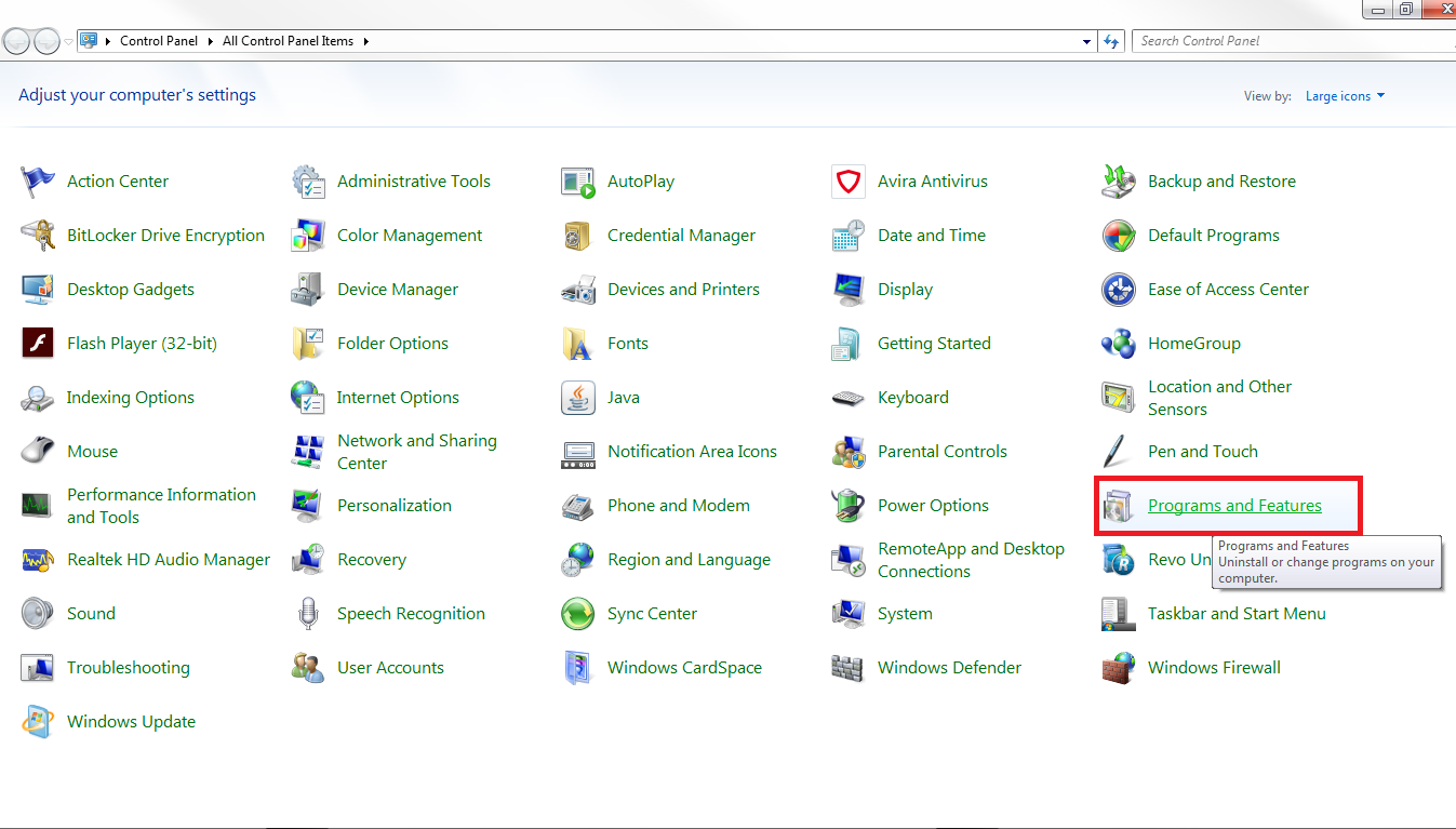 control panel control panel