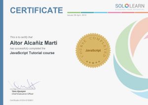 Aitor Alcaniz JavaScript Certificate